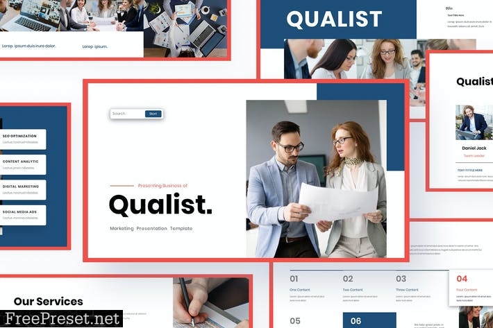 Qualist Business Presentation PowerPoint Template P85UZLZ