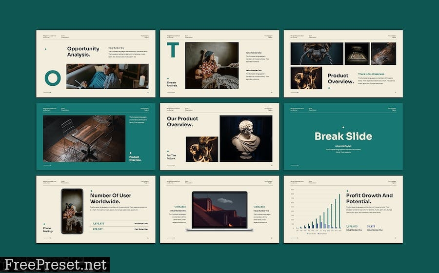 Quint Pitch Deck PowerPoint Template 72PRGEE