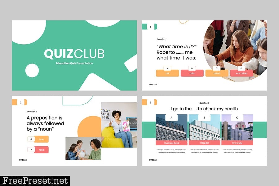 QUIZCLUB - Education Quiz Powerpoint Presentation 8XB4QSG