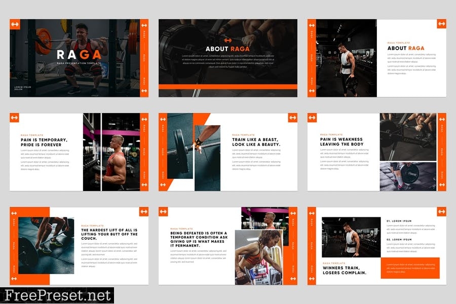 RAGA - Sport Center & Gym Powerpoint Template TCM8H8N