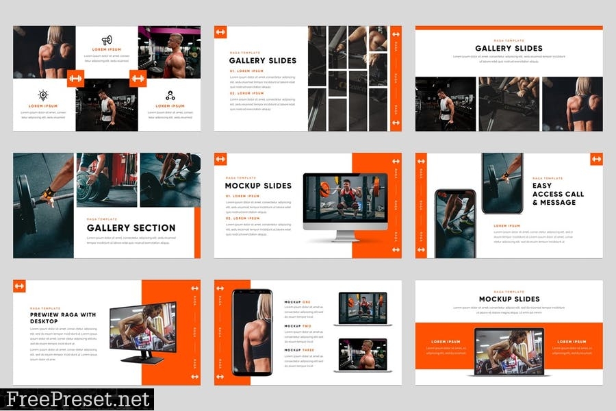 RAGA - Sport Center & Gym Powerpoint Template TCM8H8N