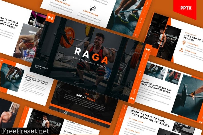 RAGA - Sport Center & Gym Powerpoint Template TCM8H8N