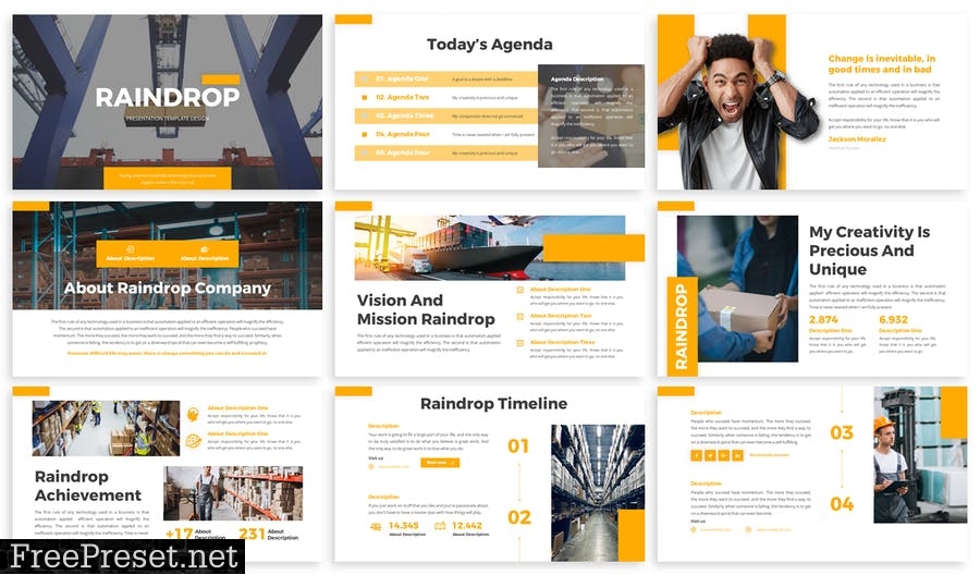 Raindrop - Business Template Prensentation VAZVRCL