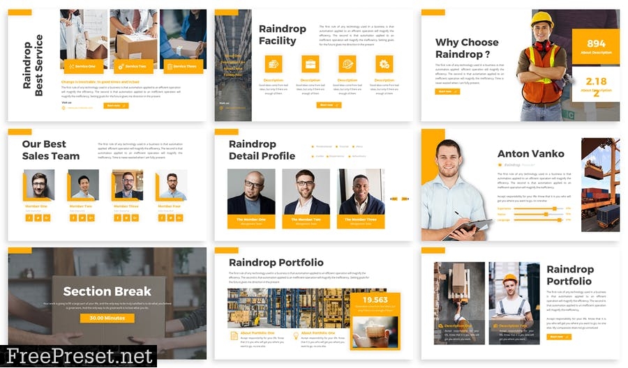 Raindrop - Business Template Prensentation VAZVRCL