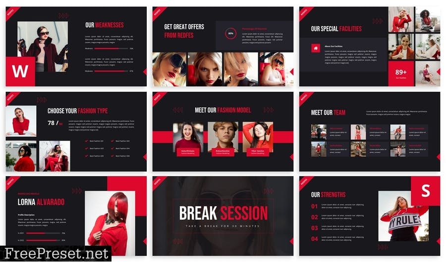 Redfes - Powerpoint Presentation Template 4X854ML