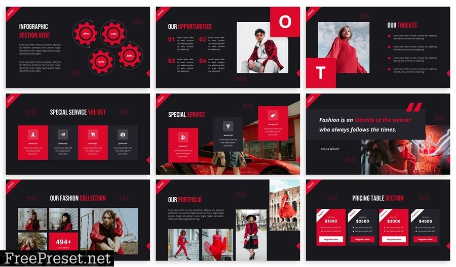 Redfes - Powerpoint Presentation Template 4X854ML