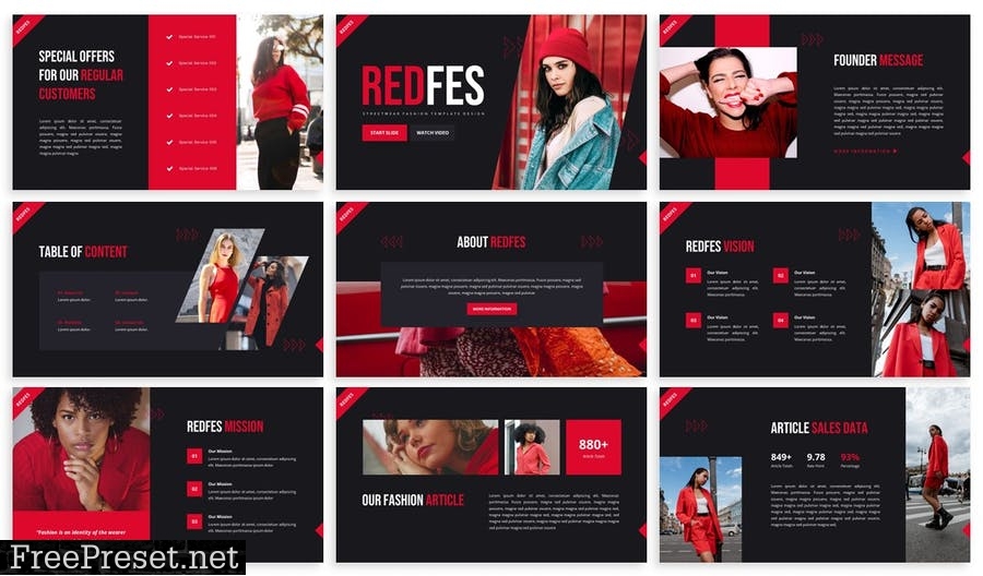 Redfes - Powerpoint Presentation Template 4X854ML