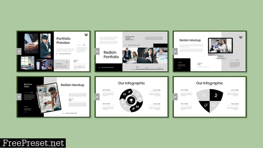 Redian - Business Presentation PowerPoint Template TCH3W9T