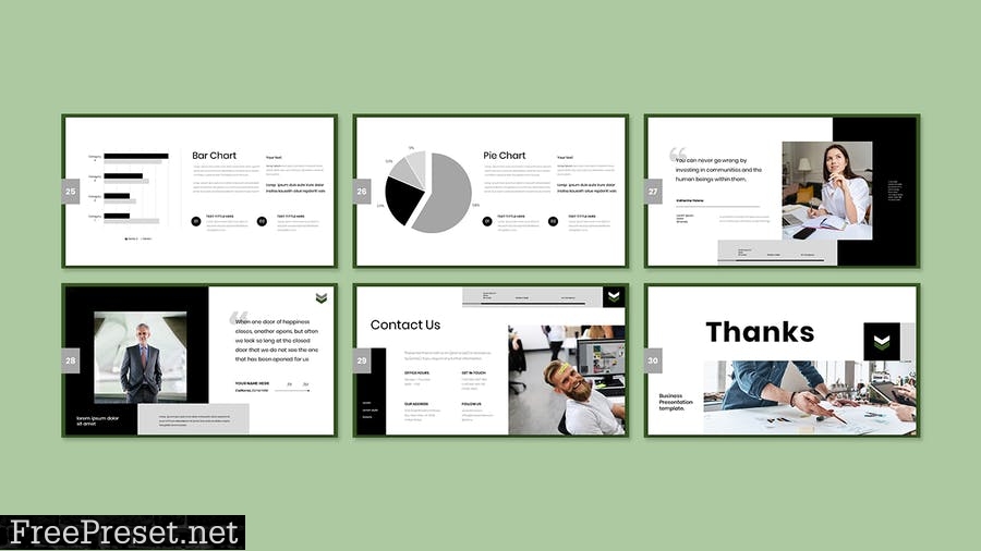 Redian - Business Presentation PowerPoint Template TCH3W9T