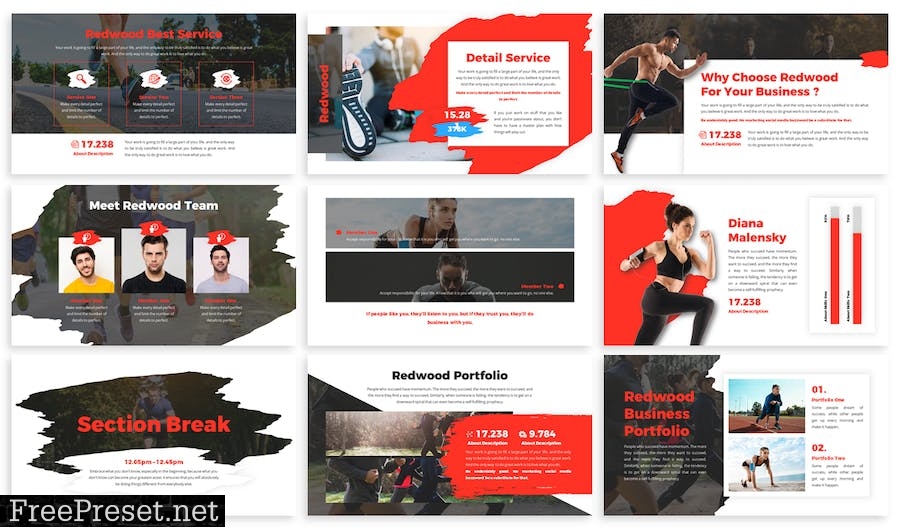 Redwood - Business Template Prensentation PVTVY36