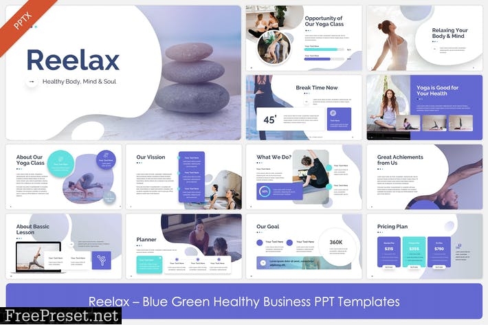 Reelax - Blue Green Healthy Business PPT Templates JDTFZ7W