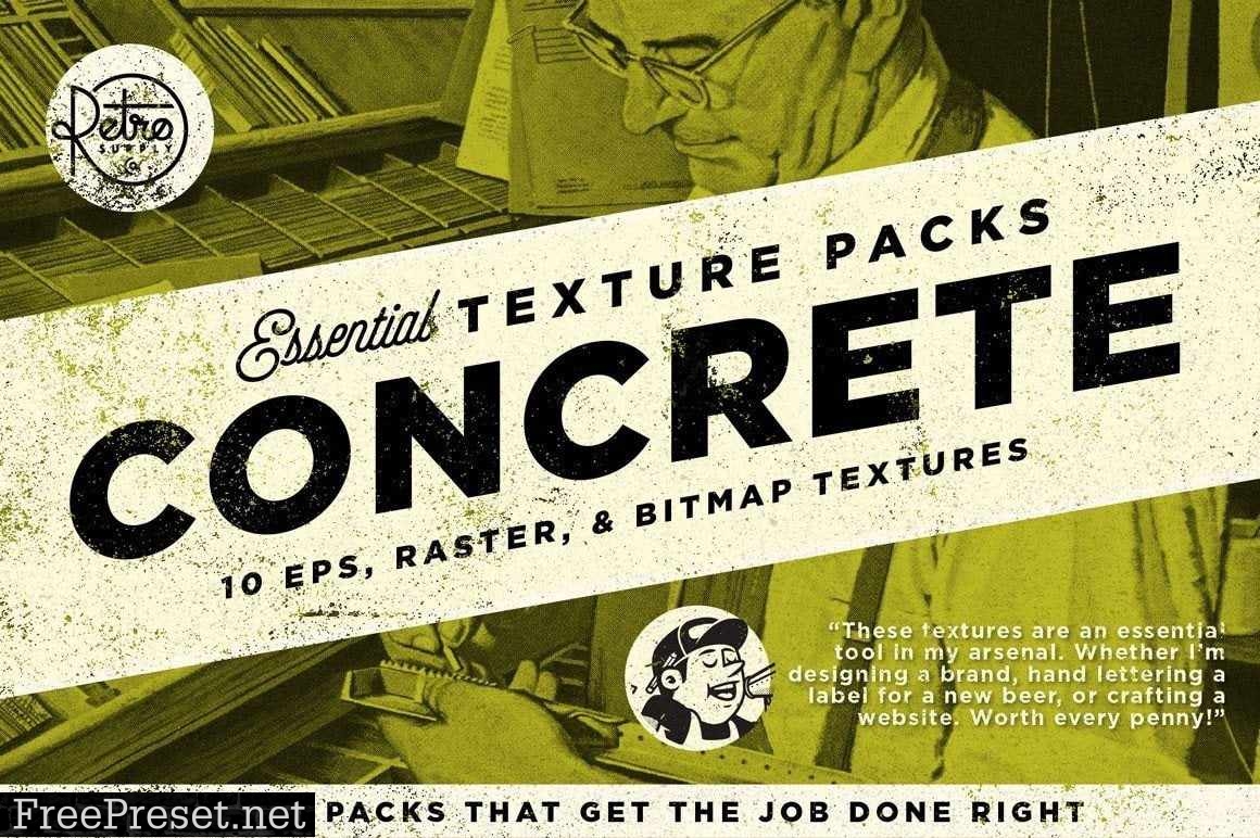 Retrosupply - Concrete Textures Pack for Photoshop