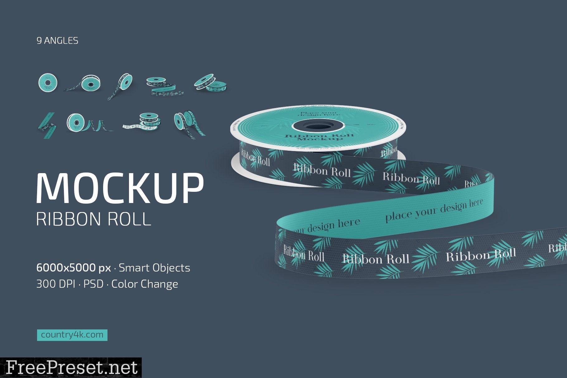 Ribbon Roll Mockup Set 7215249