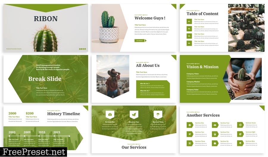 Ribon - Eco Powerpoint Template B7CRH6E