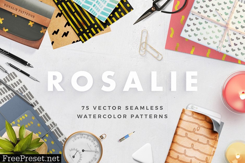 Rosalie Seamless Watercolor Patterns