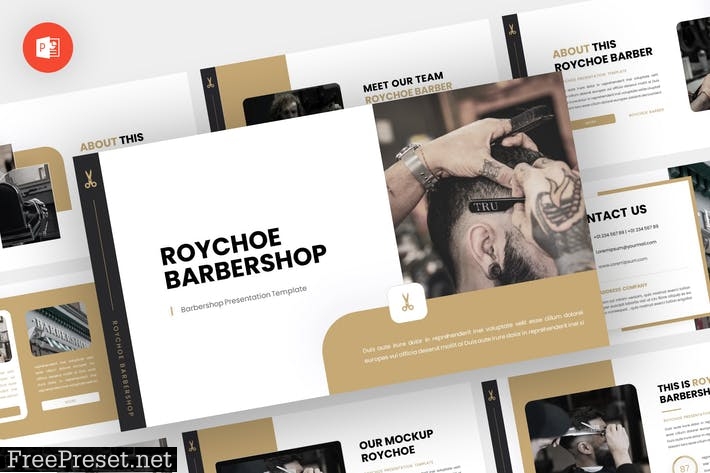 Roychoe - Barbershop Powerpoint Template JKDMAFN