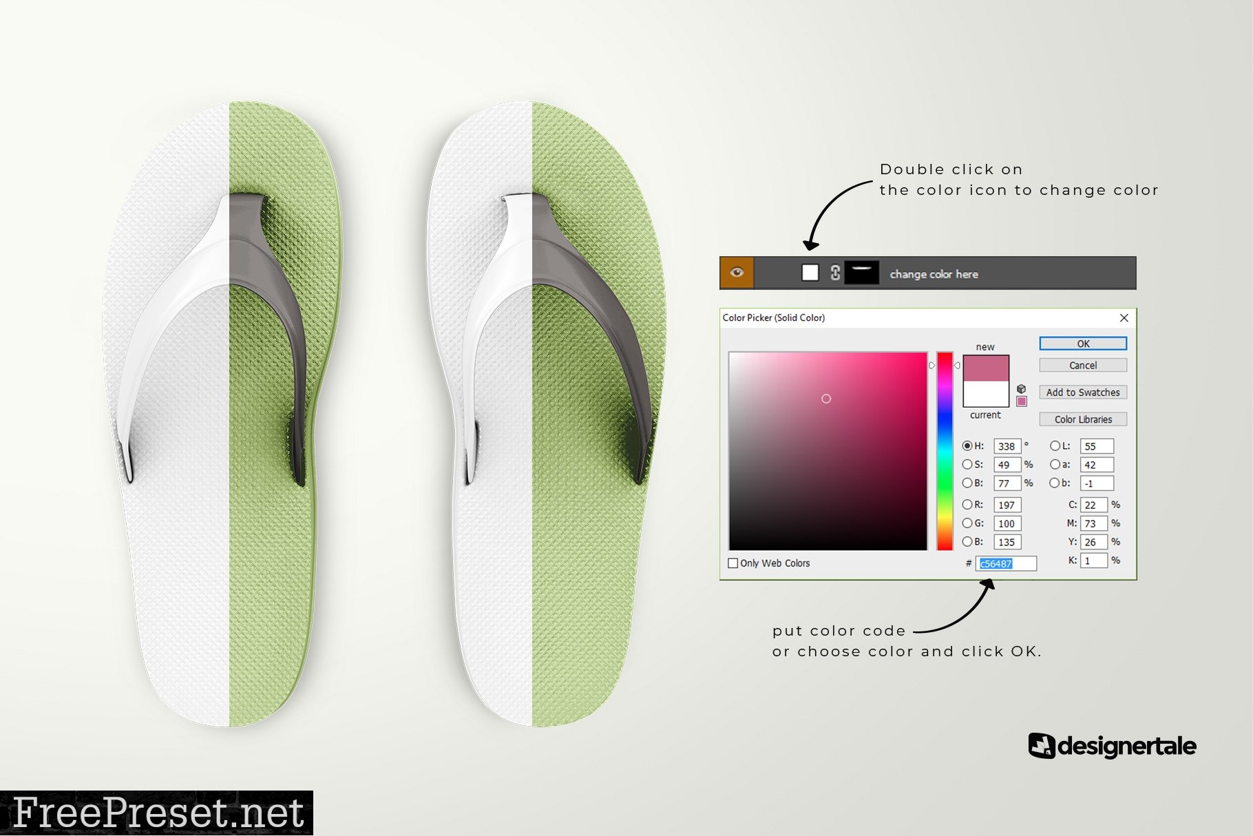 Rubber Flip Flop Sandals Mockup 6670930