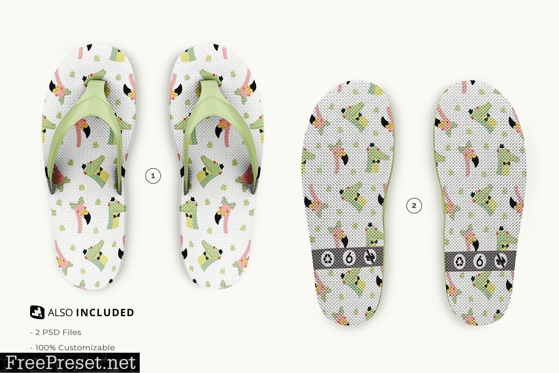 Rubber Flip Flop Sandals Mockup 6670930