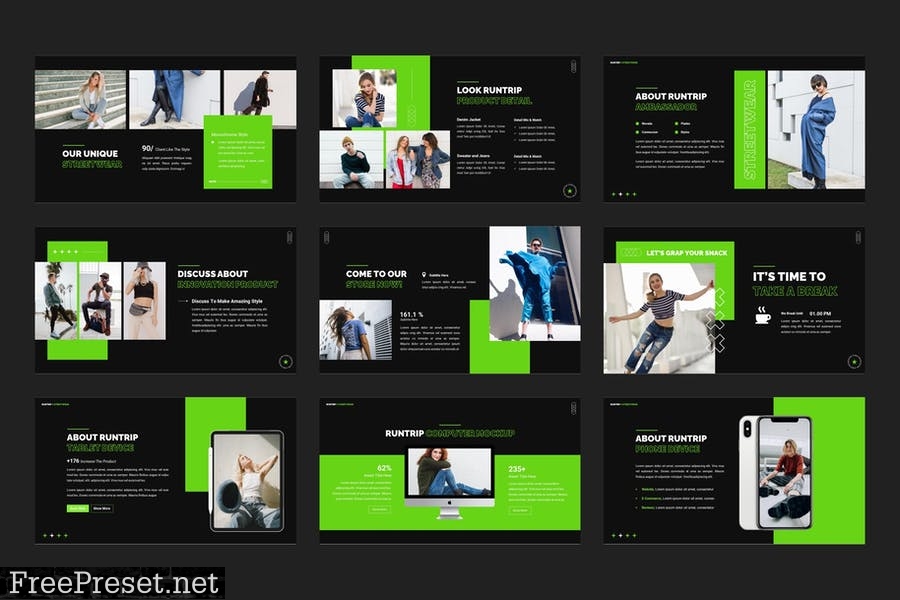 Runtrip - Streetwear PowerPoint Template 4DX6XS2