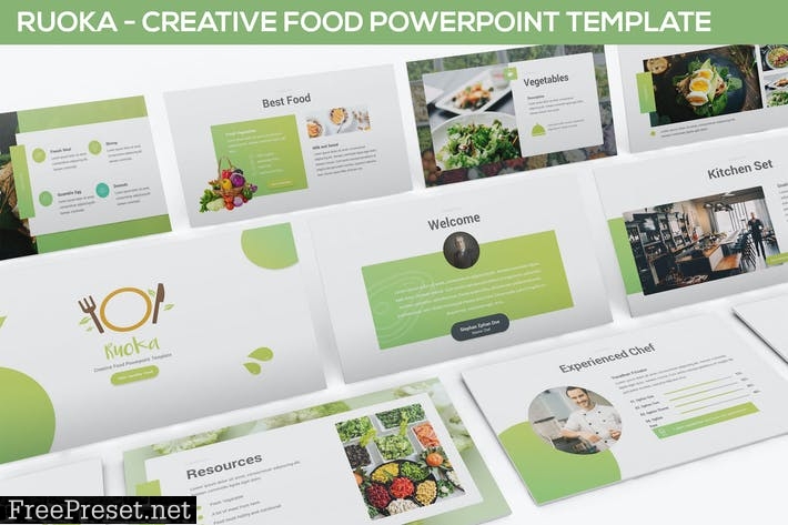Ruoka - Creative Food Powerpoint Template AV3KNX