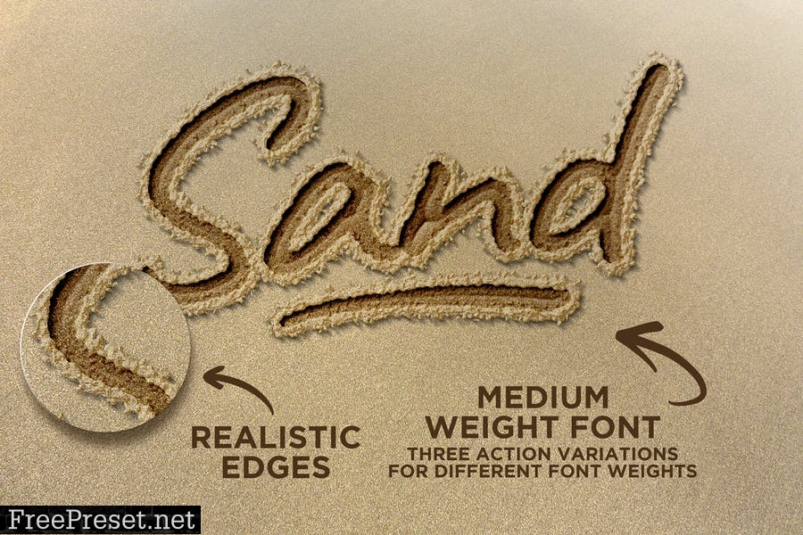 Sand Type Photoshop Action K926QCA