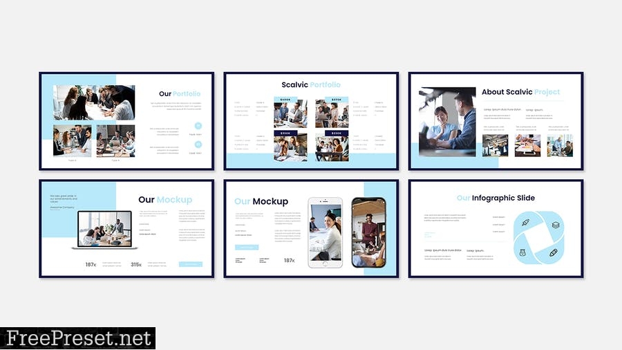 Scalvic Business Presentation PowerPoint Template 4B72JRZ