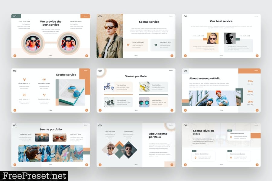 Seeme- Glasses PowerPoint Template KZWJ3XZ