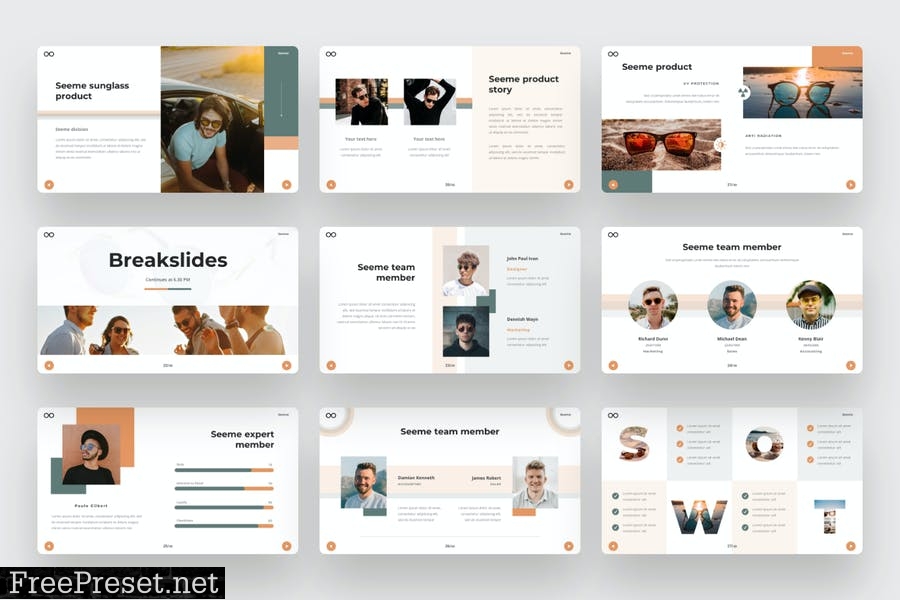 Seeme- Glasses PowerPoint Template KZWJ3XZ