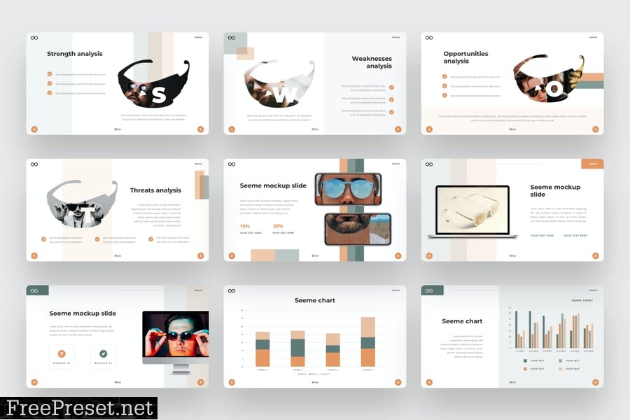 Seeme- Glasses PowerPoint Template KZWJ3XZ