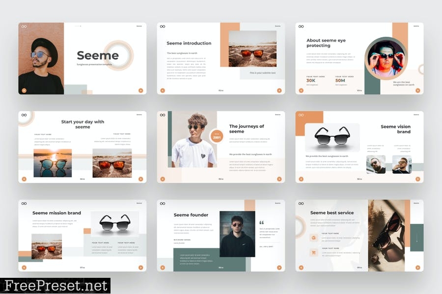 Seeme- Glasses PowerPoint Template KZWJ3XZ