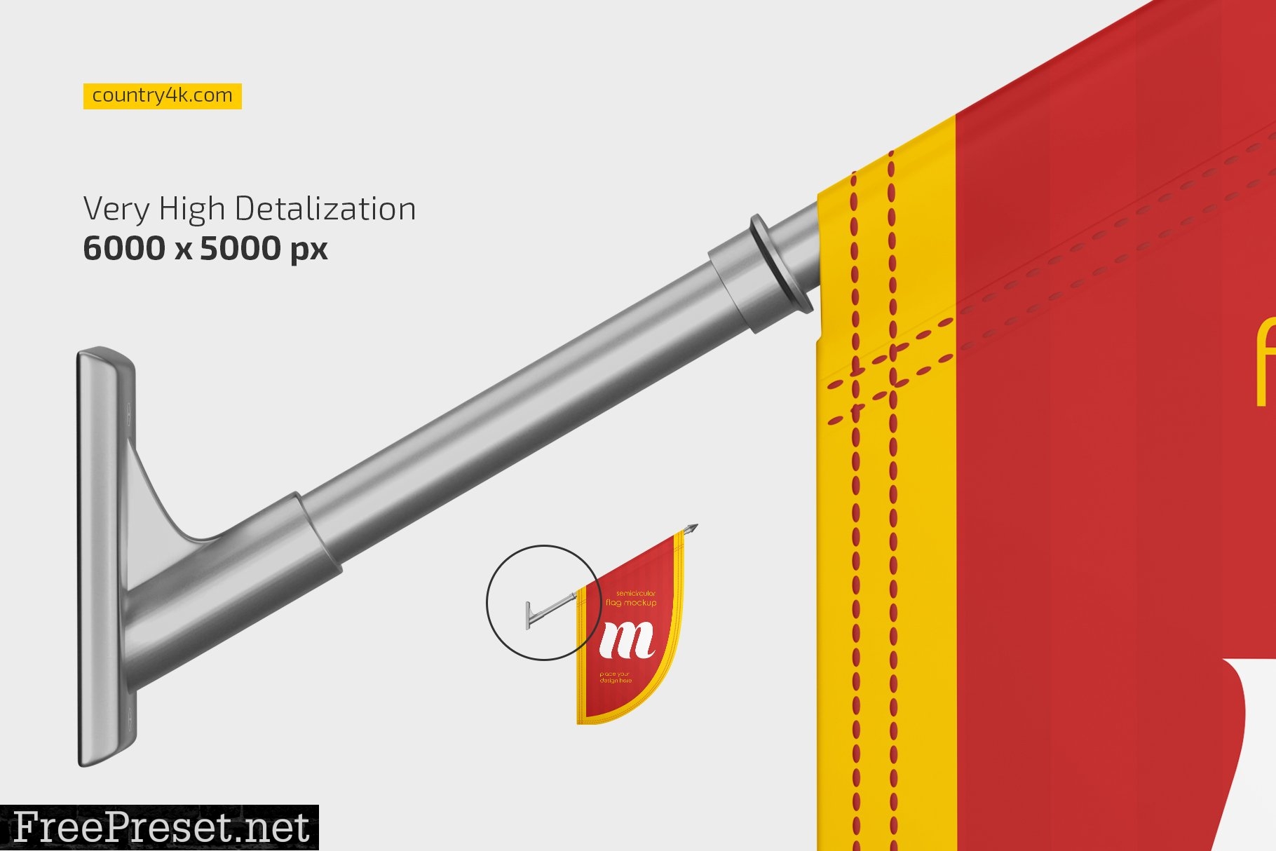 Semicircular Flag Mockup Set 7109370