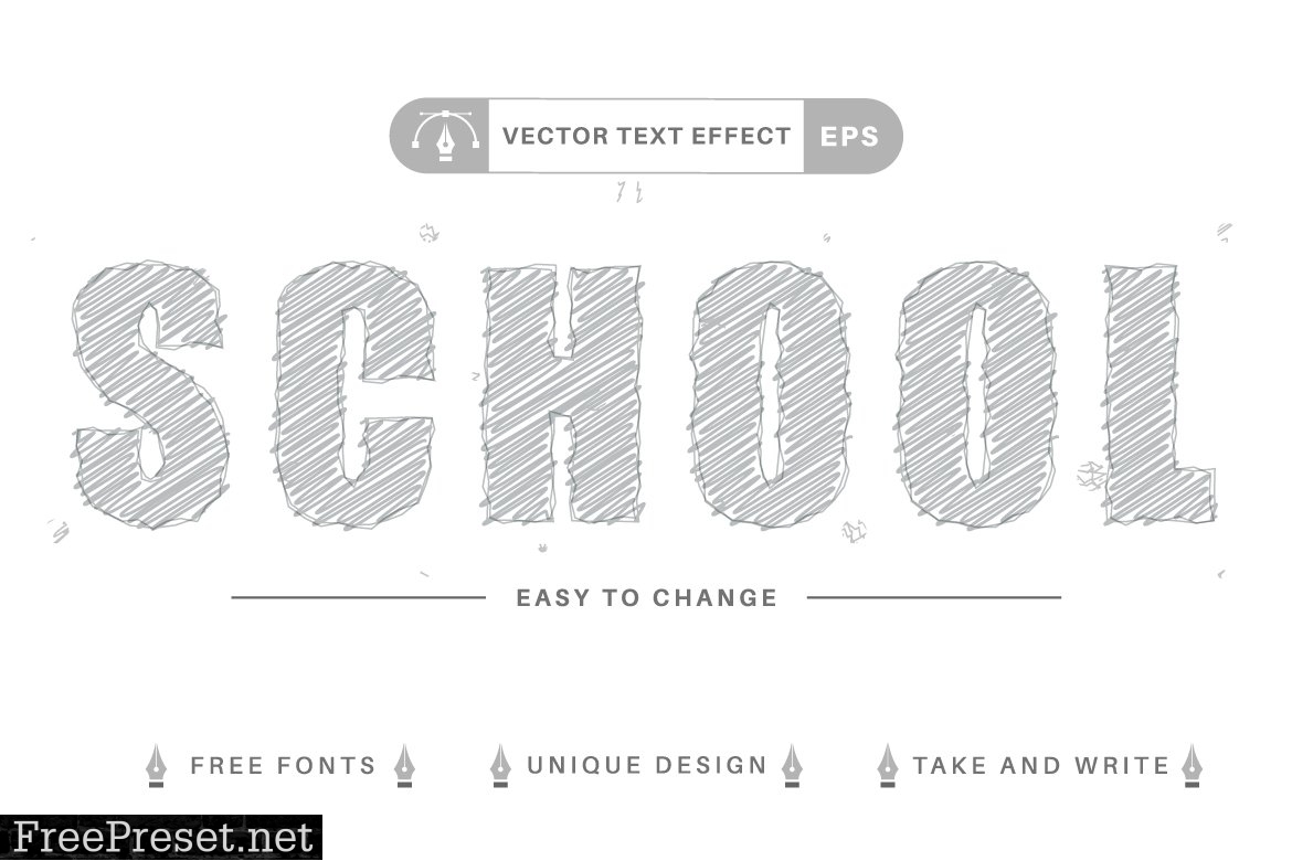 Set 10 School Editable Text Effects 7401414