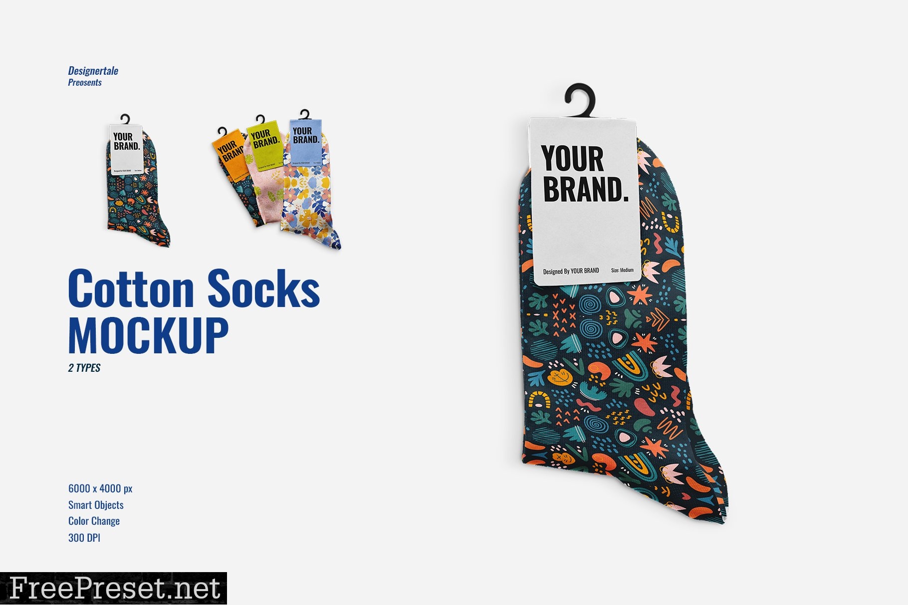 Set Of Casual Cotton Socks Mockup 7103637