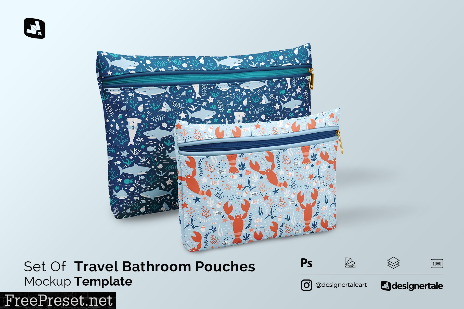 Set Of Travel Bathroom Pouche Mockup 4947432