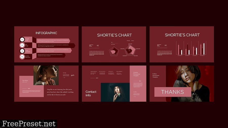 Shortie's Fashion Presentation PowerPoint Template V8KT8EZ