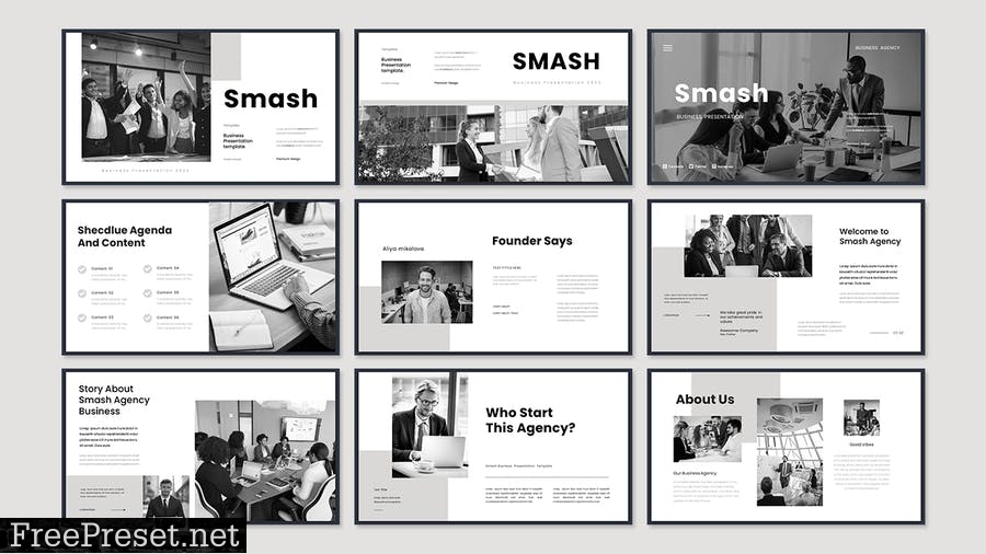 Smash - Business Presentation PowerPoint Template NV5RPK4