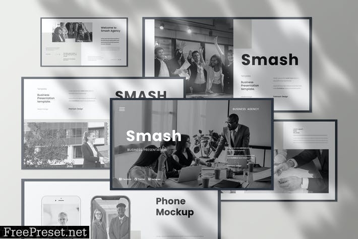 Smash - Business Presentation PowerPoint Template NV5RPK4