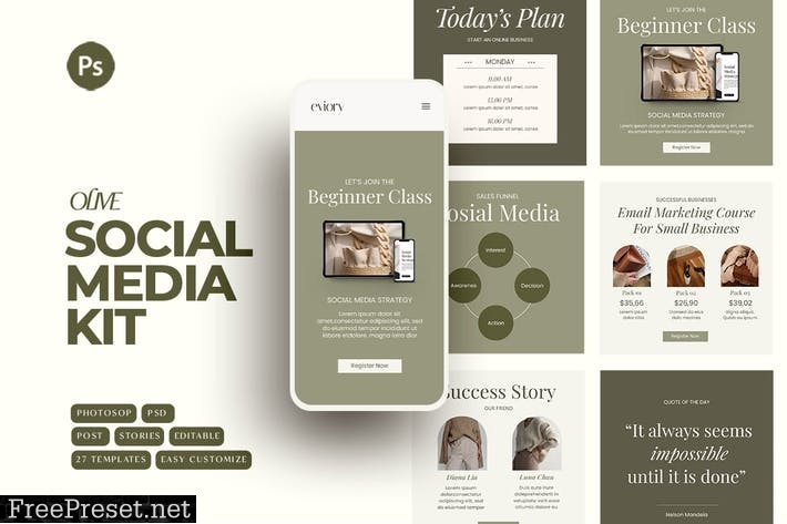 Social Media Kit Olive