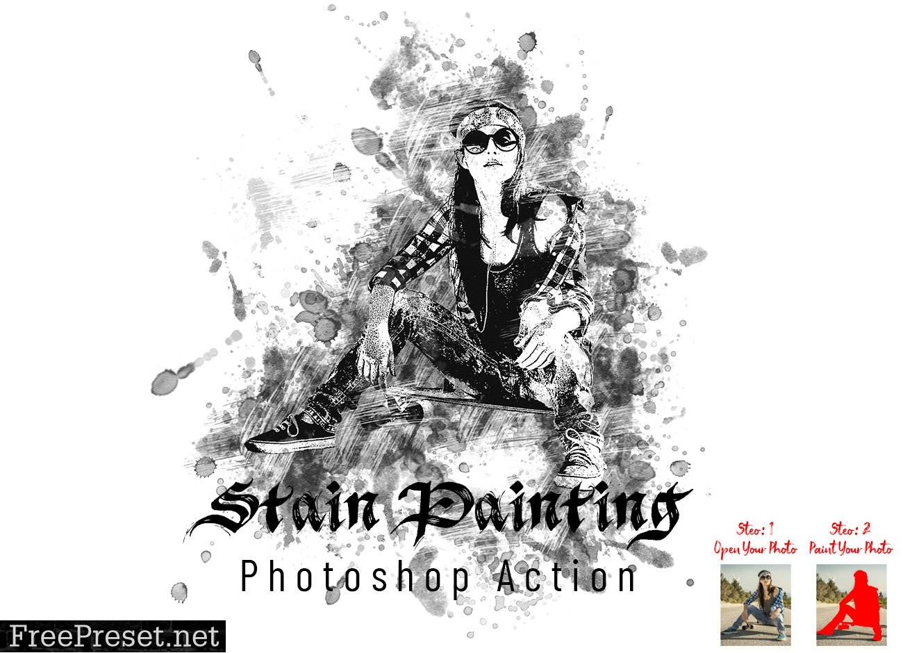 Stain Painting Photoshop Action 7395530