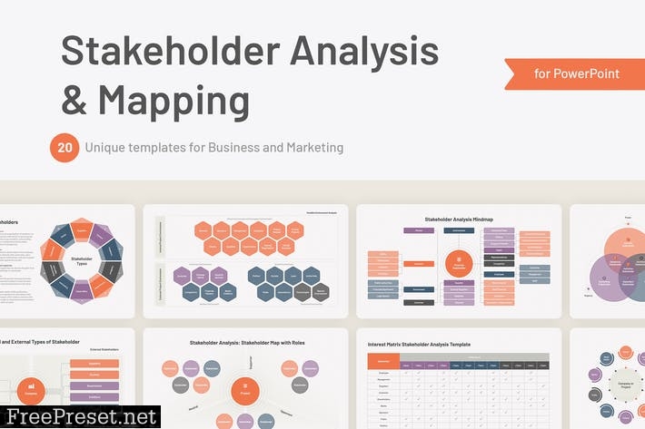 Stakeholder Analysis and Mapping for PowerPoint P6AFXX3