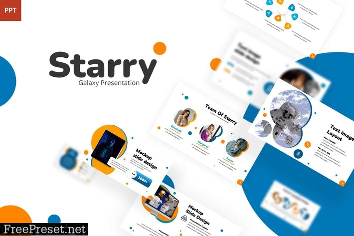 Starry Galaxy - Powerpoint Template 86W5QPE