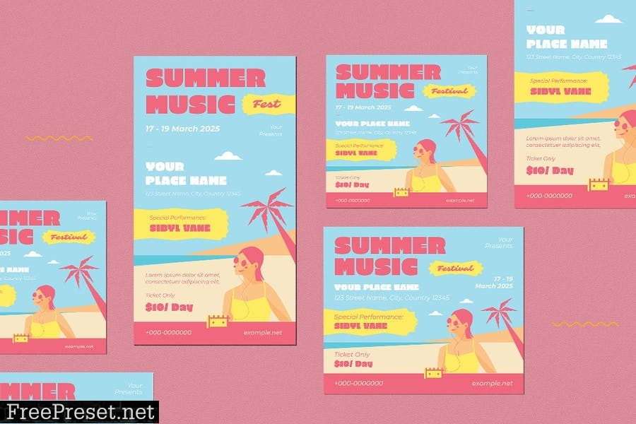 Summer Music Festival Social Media Package YJ4MLRW