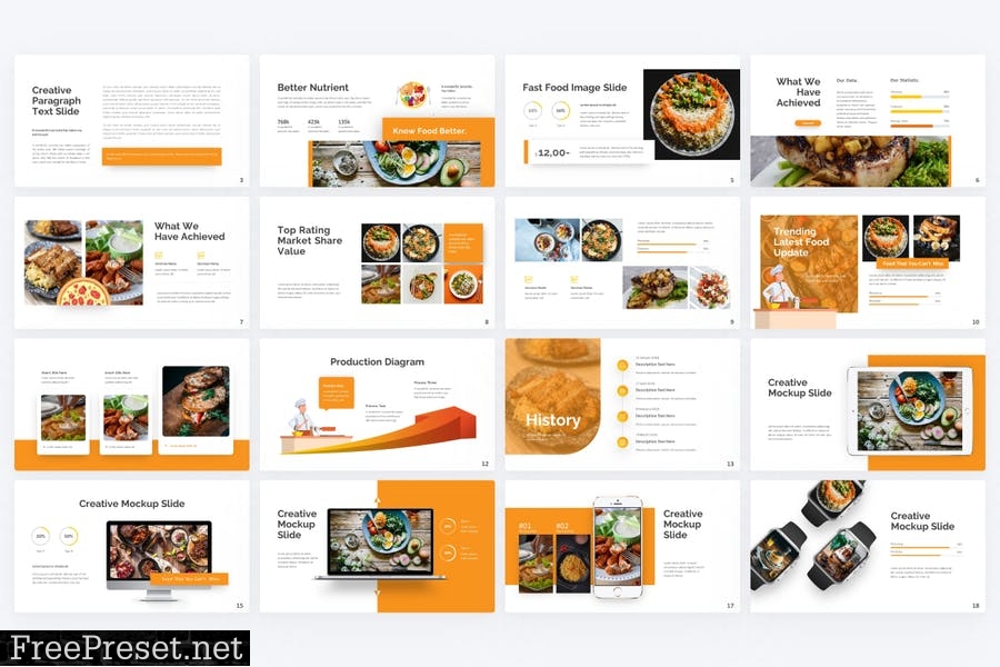 Sustenance Food PowerPoint Template 8KWX4WA