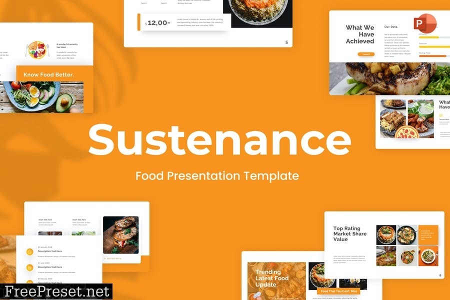 Sustenance Food PowerPoint Template 8KWX4WA