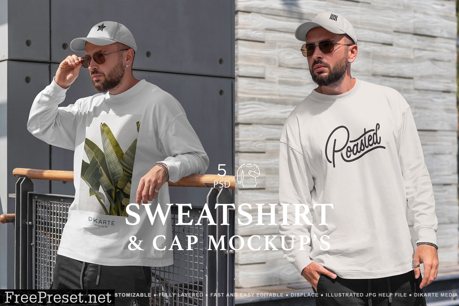 Sweatshirt & Cap MockUps 7387489