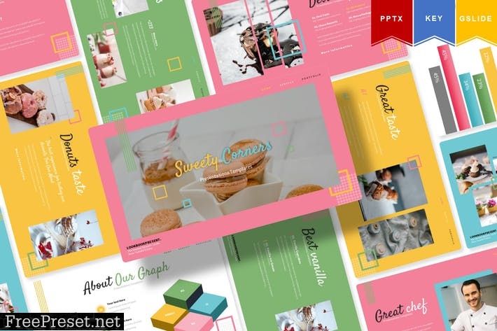 Sweety Corners | Powerpoint, Key, Google Slides T7MX8S5