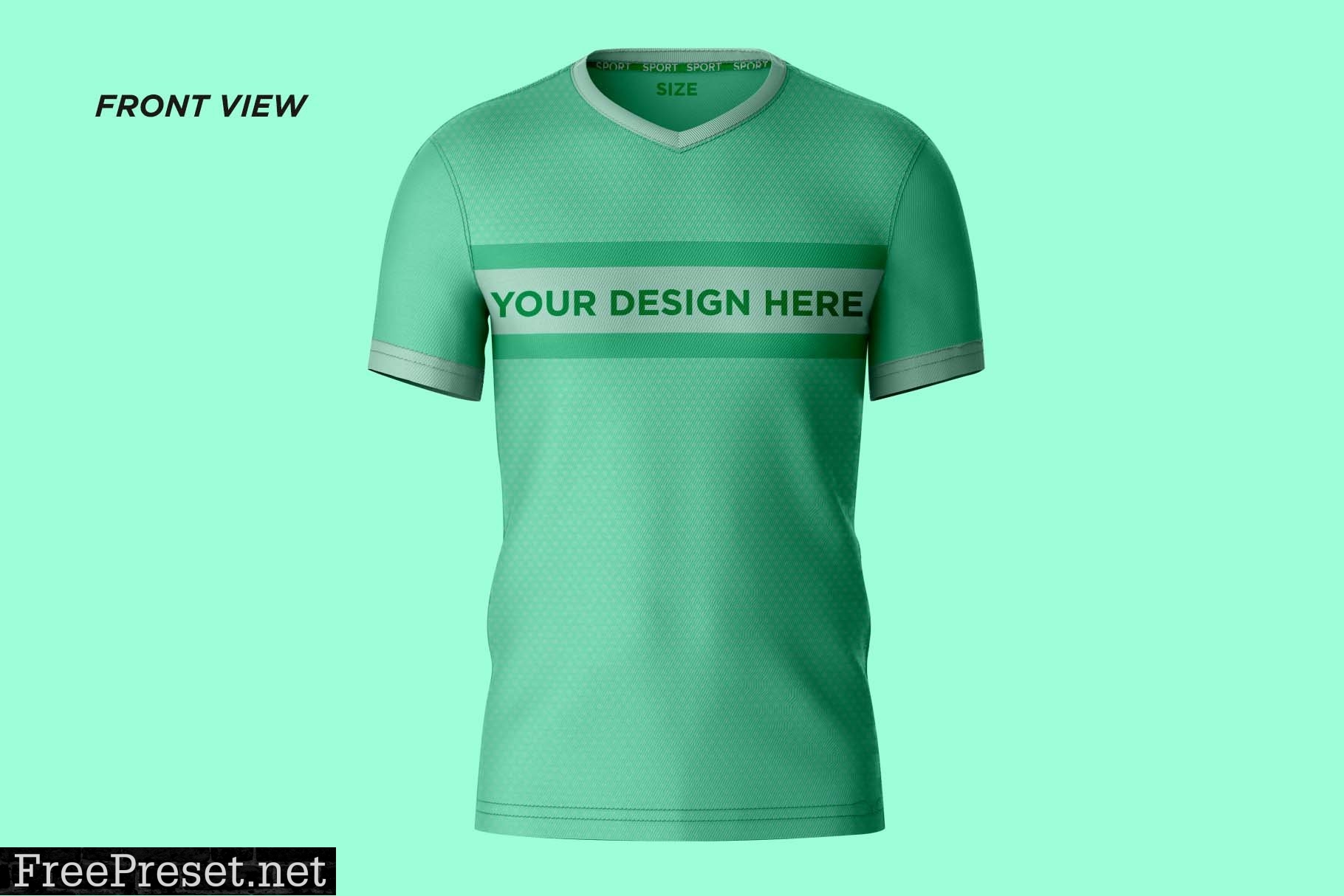 T-Shirt Round V-Neck Mockup 7250116