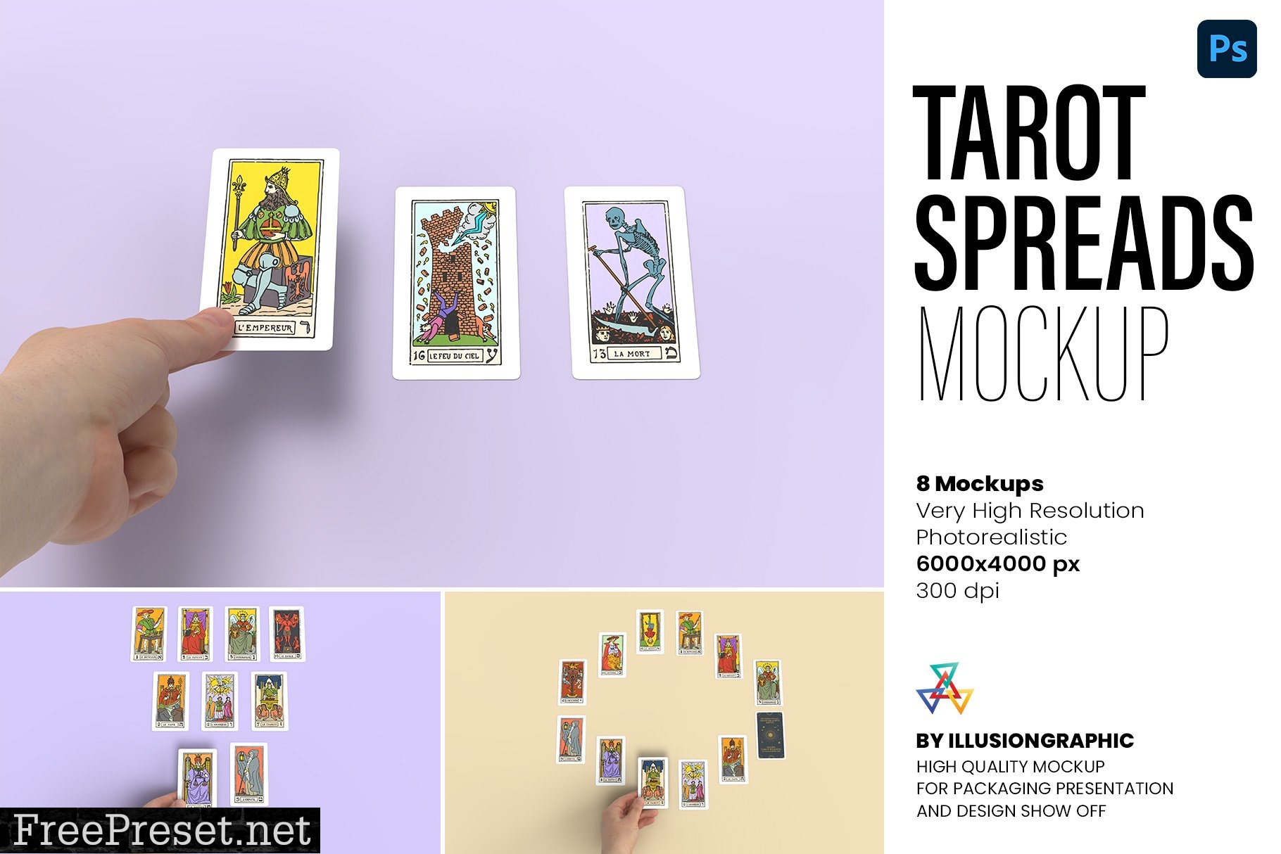 Tarot Spreads Mockup - 8 Views 7434022