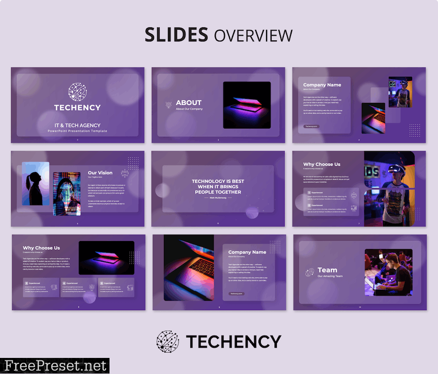 Techency – It & tech Agency Glassmorphic PPT L8NL3HQ