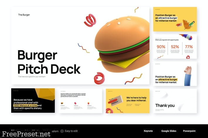 The Burger - Pitch Deck Food and Beverages 7MK9CAE